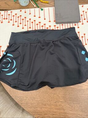 adidas Black Skort with Teal Graphic Accents